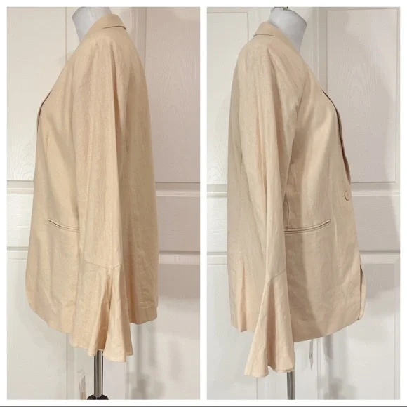 NWT! FREE PEOPLE Flared Sleeve Blazer In Rose - Picture 3 of 7